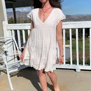 Urban outfitters tiered clip dot rayon flowy dress